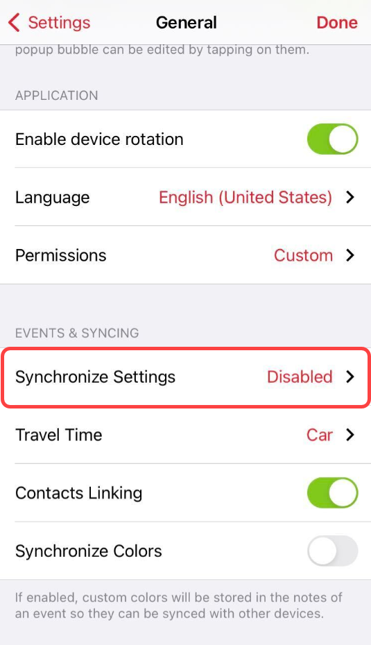 WeekCal Settings Backup / Sync Week Calendar