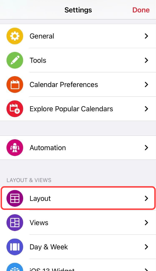 WeekCal - Layout Settings Options – Week Calendar